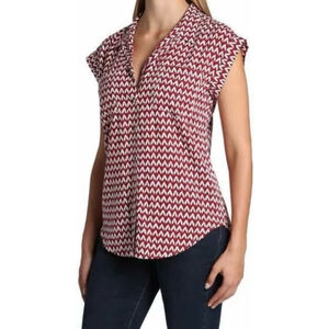 Jachs Girlfriend Top Red White Patterned, XL